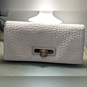 Dkny Off White Croc Embossed Leather Wallet